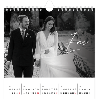 Calendario personalizado cuadrado — Escritura elegante