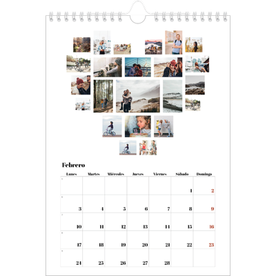 Calendario personalizado A4 — Formas de collage [Febrero]