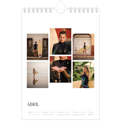 Calendario personalizado A5 — Atardeceres surferos [Abril]