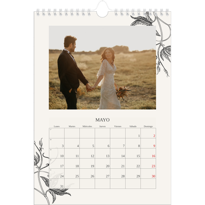 Calendario personalizado A4 — Tinta y hiedra [Mayo]