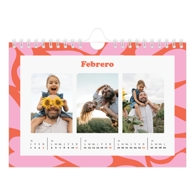 Calendario personalizado A5 — Juego de patrones [Febrero]