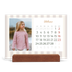 Calendario de mesa con base de madera - apaisado  — Letras y rayas [Febrero]