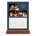 Calendario de mesa con base de madera - vertical  — Pizarra y caligrafía [Febrero]
