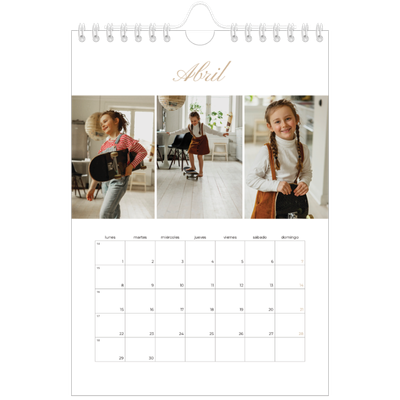 Calendario personalizado A5 — Cajas de tiras de fotos [Abril]