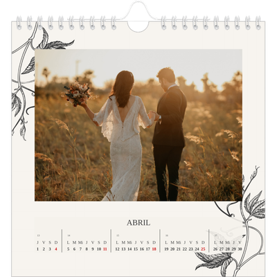 Calendarios Cuadrados — Tinta y hiedra [Abril]