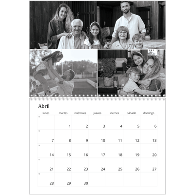 Calendario personalizado doble A4 — Enfoque [Abril]