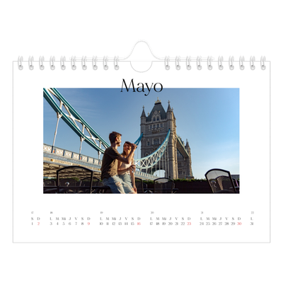 Calendario personalizado A5 — Mi diario de viaje [Mayo]