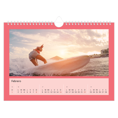 Calendario A4 horizontal — Colorea mi mundo [Febrero]