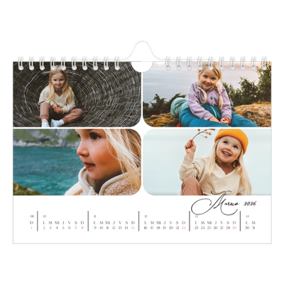 Calendario personalizado A5 — Fotos y caligrafía [Marzo]