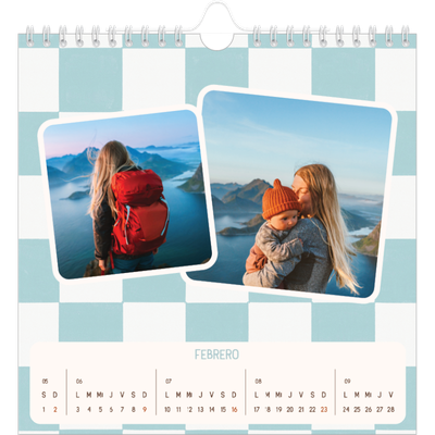 Calendarios Cuadrados — Patrones retro [Febrero]