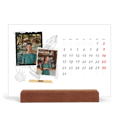 Calendario de mesa con base de madera - apaisado  — Scrapbook con estilo [portada]