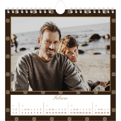 Calendarios Cuadrados — Vintage monocromo [Febrero]