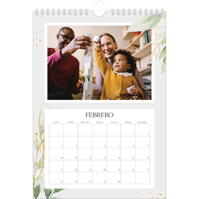 Calendario personalizado A4 — Salpicado floral [Febrero]