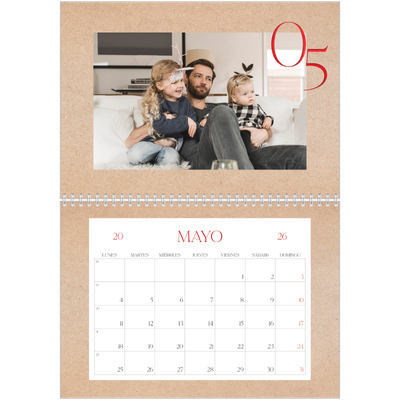 Calendario personalizado doble A4 — Toques de rojo [portada]