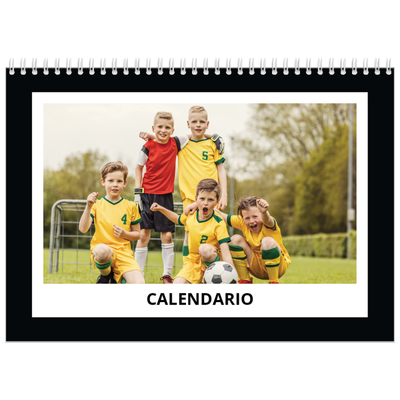 Calendario personalizado doble A4 — Marco negro [portada]