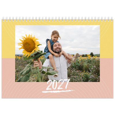 Calendario personalizado doble A4 — Color y patrón [portada]