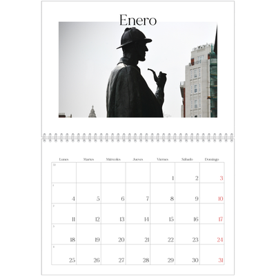 Calendario personalizado doble A4 — Mi diario de viaje [Enero]