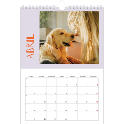 Calendario personalizado A4 — Divertido y colorido [Abril]