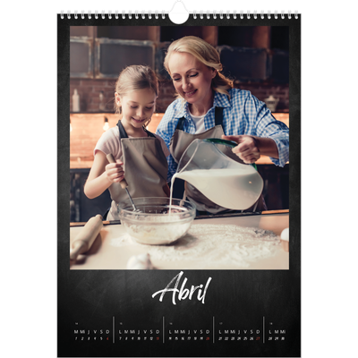 Calendarios A3 — Estilo de pizarra [Abril]