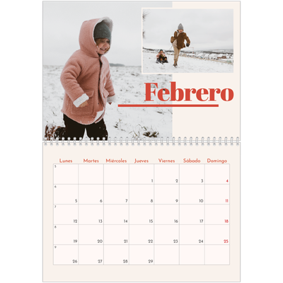 Calendario personalizado doble A4 — Nostalgia de los 90 [Febrero]