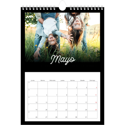 Calendario personalizado A4 — Negro minimalista [portada]