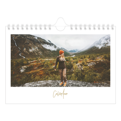 Calendario personalizado A5 — Texto en garabatos [portada]