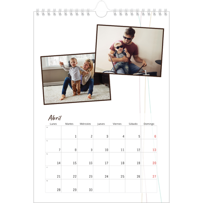 Calendario personalizado A4 — Papel de regalo floral [Abril]