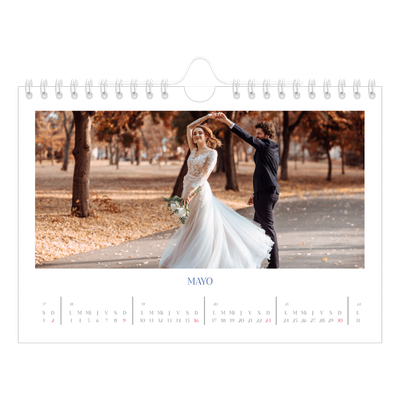 Calendario personalizado A5 — Clásico cobalto [Mayo]