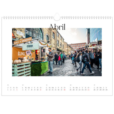 Calendario A3 horizontal — Mi diario de viaje [Abril]
