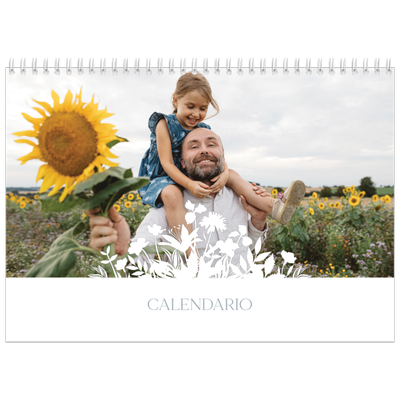 Calendario personalizado doble A4 — Motivo floral [portada]
