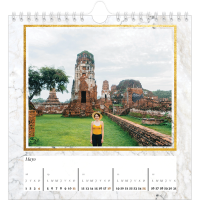 Calendarios Cuadrados — Marco de mármol dorado [portada]