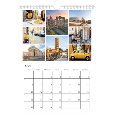 Calendario personalizado A4 — Estructura [Abril]