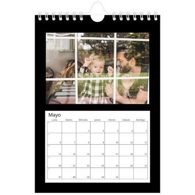 Calendario personalizado A5 — Margen negro [portada]
