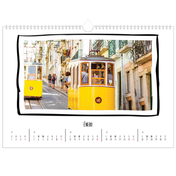 Calendario personalizado A3 horizontal  — Momentos en retro