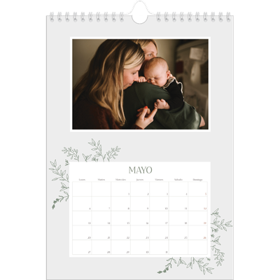 Calendario personalizado A4 — Flores dibujadas [portada]