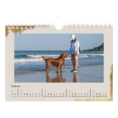 Calendario personalizado A5 — Classic Gold [Febrero]