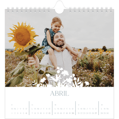Calendarios Cuadrados — Motivo floral [Abril]