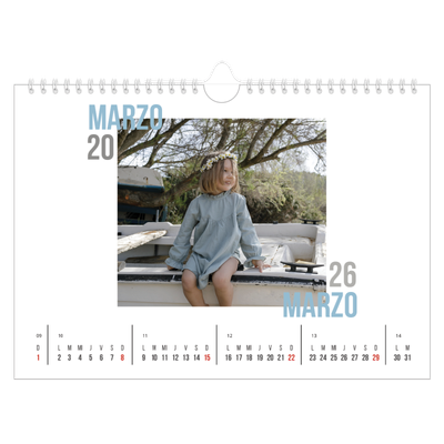 Calendario A4 horizontal — Tipo de pareja [Marzo]