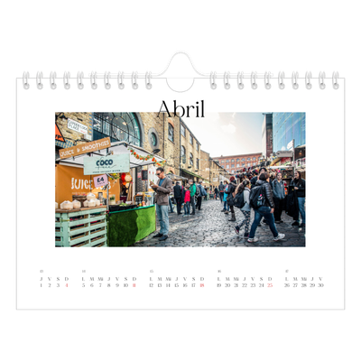 Calendario personalizado A5 — Mi diario de viaje [Abril]