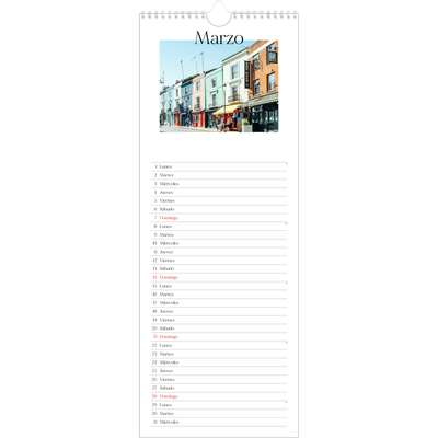Calendario de cocina  — Mi diario de viaje [Marzo]