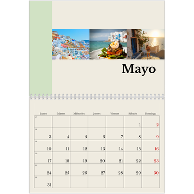 Calendario personalizado doble A4 — Lugares del mundo [Mayo]