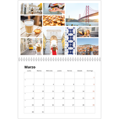 Calendario personalizado doble A4 — Estructura [Marzo]
