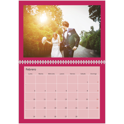 Calendario personalizado doble A4 — Brillante y llamativo [Febrero]