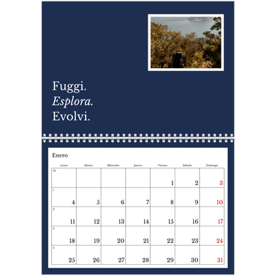 Calendario personalizado doble A4 — Tierra editorial [Enero]