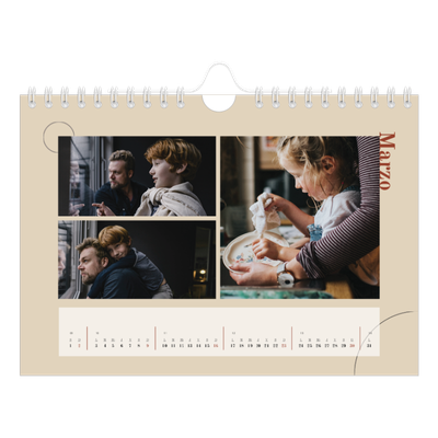 Calendario personalizado A5 — Texto asimétrico [Marzo]
