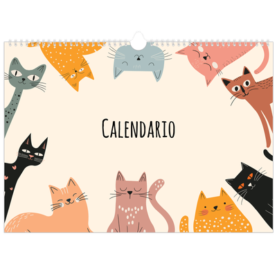 Calendario A3 horizontal — Gatos y garabatos [portada]