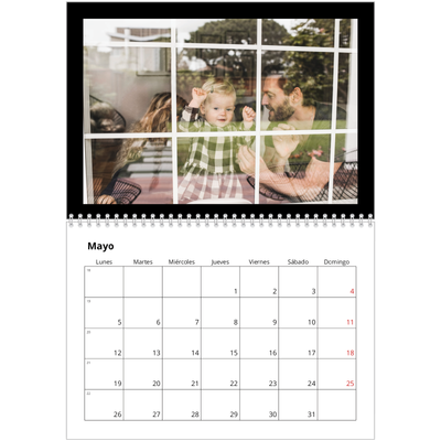 Calendario personalizado doble A4 — Margen negro [portada]