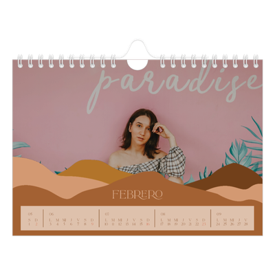 Calendario personalizado A5 — Montañas neutrales [Febrero]