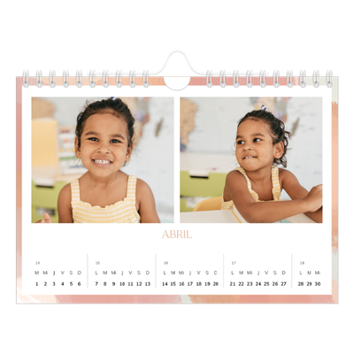Calendario personalizado A5 — Efecto pincel [Abril]