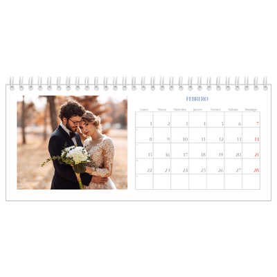 Calendarios de mesa — Clásico cobalto [Febrero]